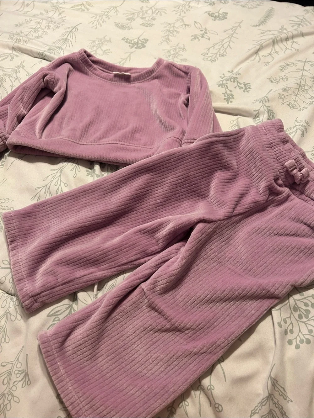 Kids Mauve/Purple Plush Corduroy Set